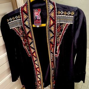 Johnny Was (JWLA) black XS embroidered jacket